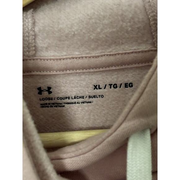 Under Armour Hoodie, Women's XLarge, UA Rival Fleece Short Sleeve Hoody Pink - Picture 3 of 5